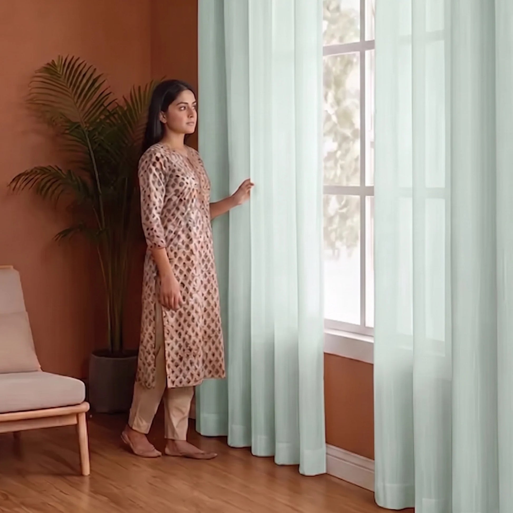 Fort Absolute - Silver Grey Rod Pocket Sheer Curtain-3
