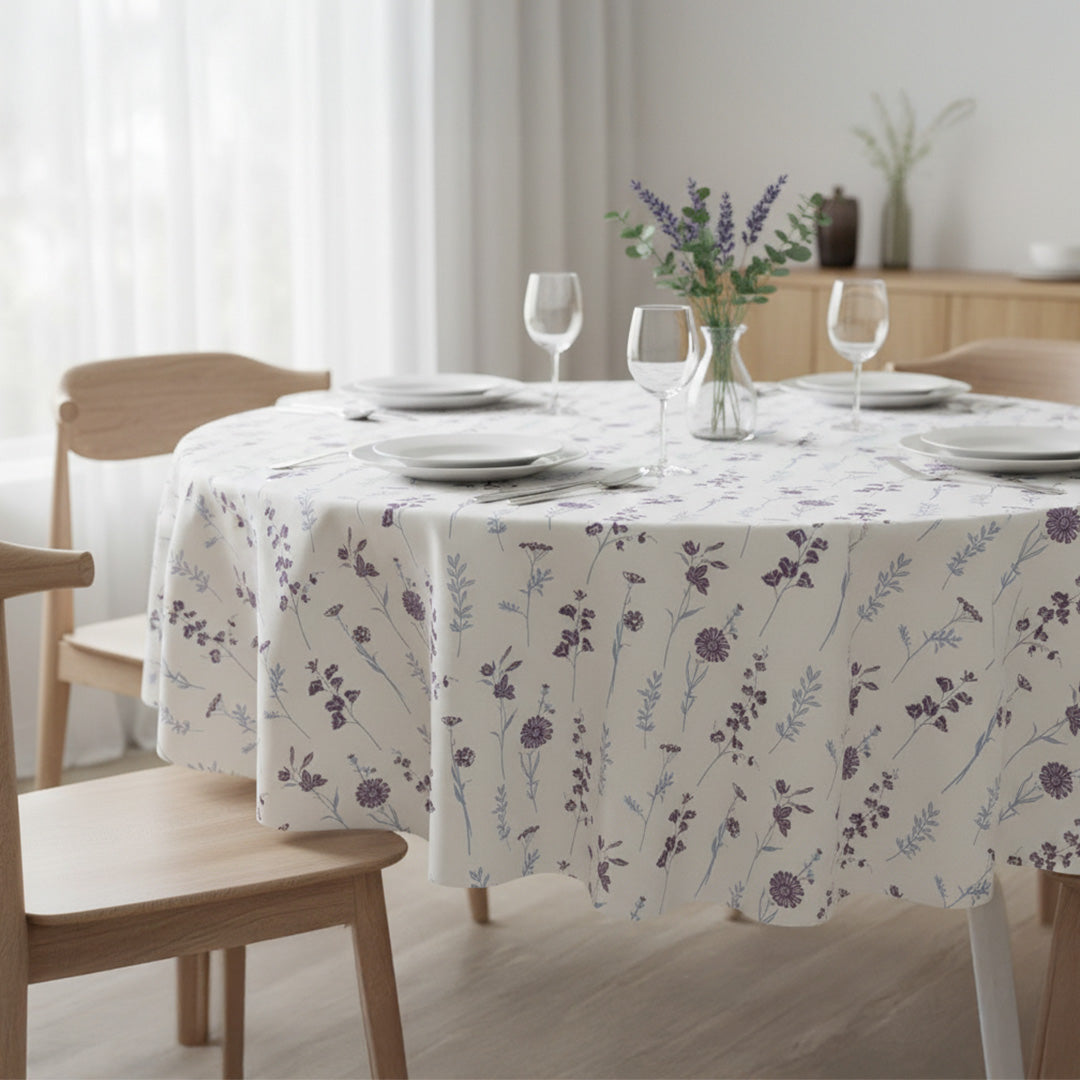 Cotton Premium Dining Table Cover (Blue & Purple)-8