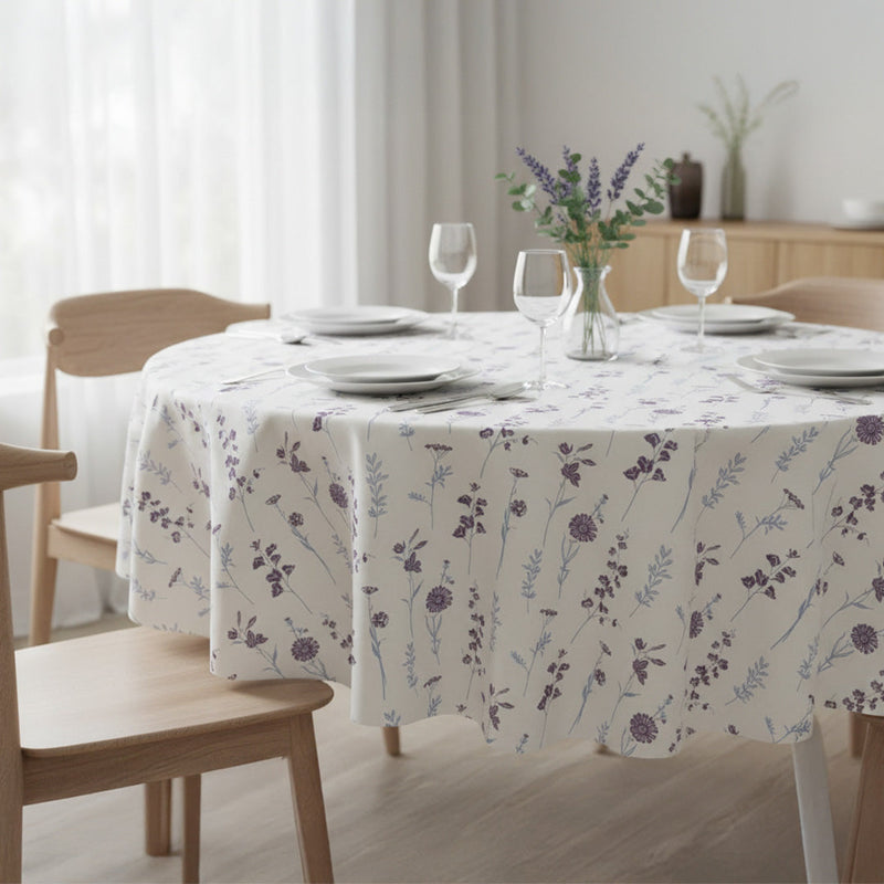 Cotton Premium Dining Table Cover (Blue & Purple)-8
