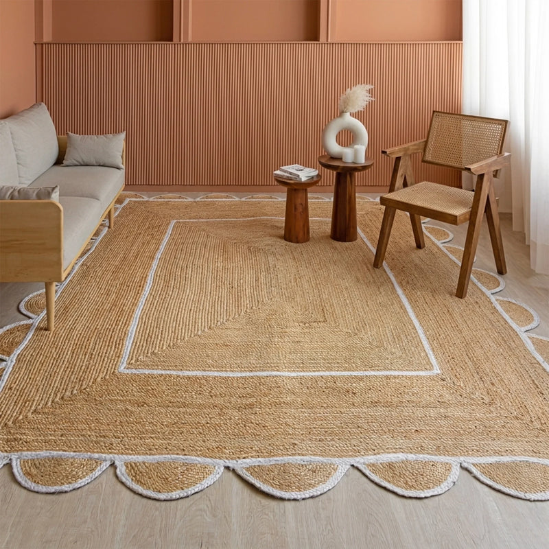 Scalloped Border Jute Area Rug - Rectangular-25