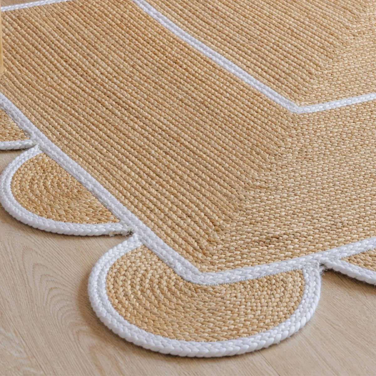 Scalloped Border Jute Area Rug - Rectangular-19
