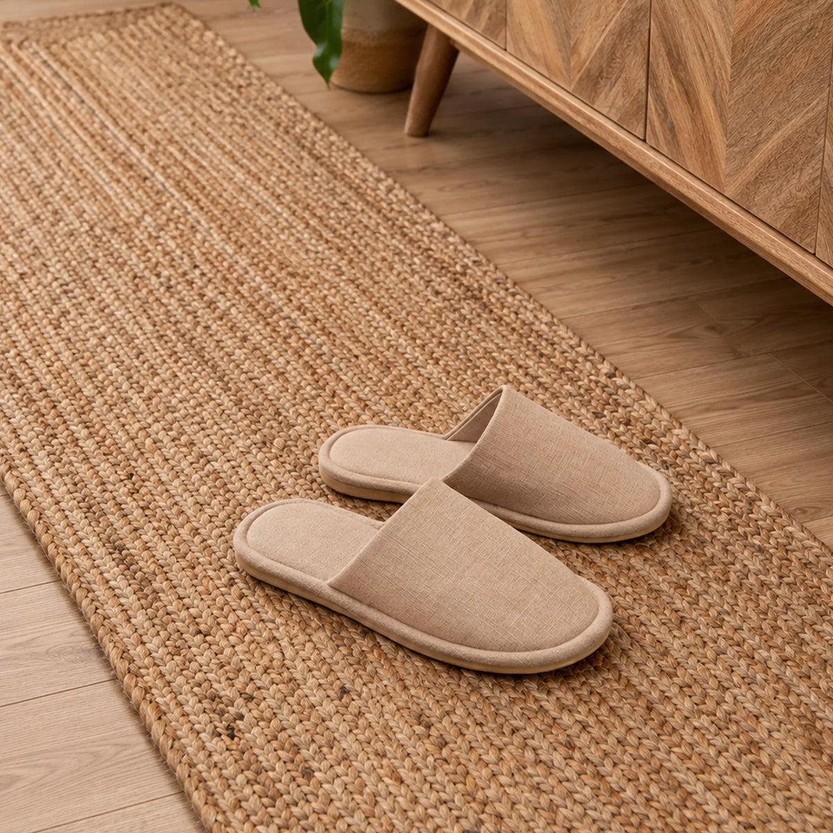 Scalloped Border Jute Area Rug - Rectangular-4
