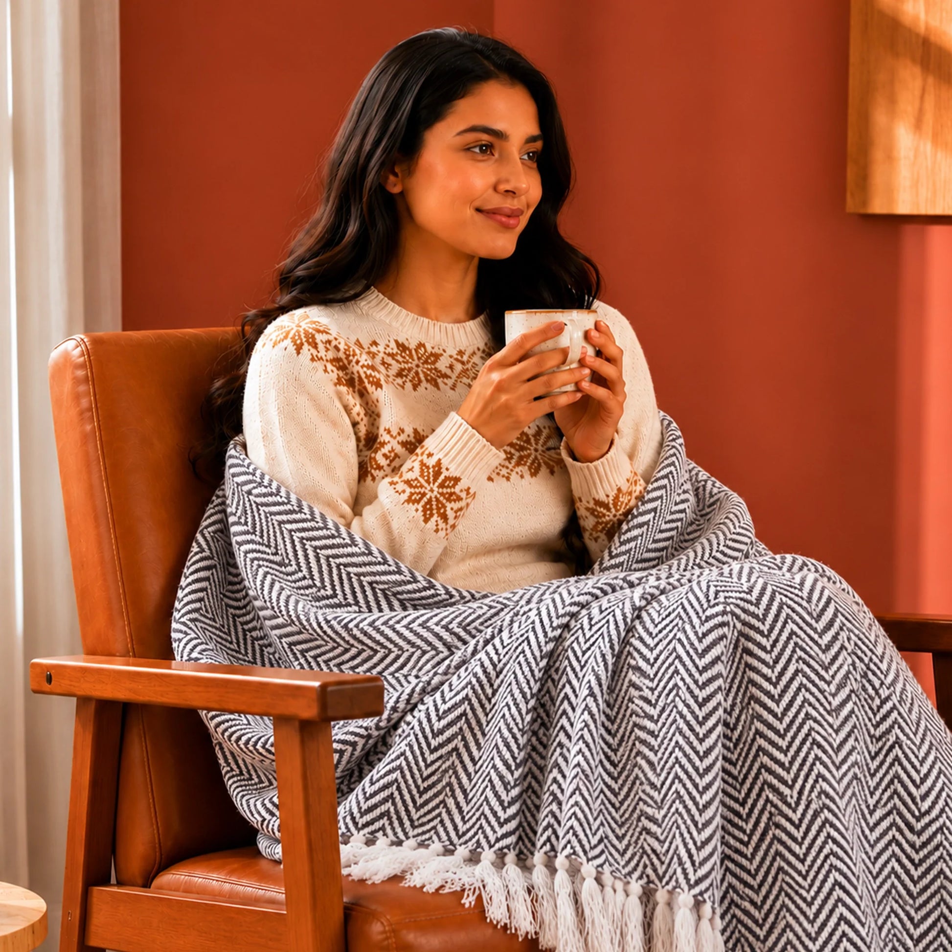 Tessitura Grey Chevron - Woven Throw-4
