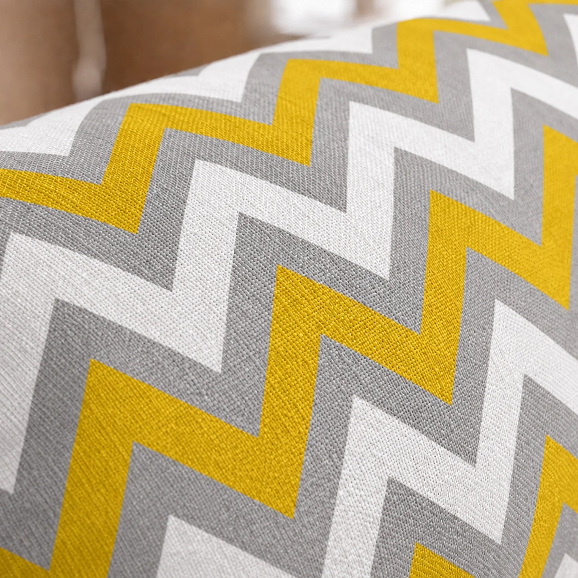 Imprimer Chevron - Printed Bolster Cover (Yellow)-3