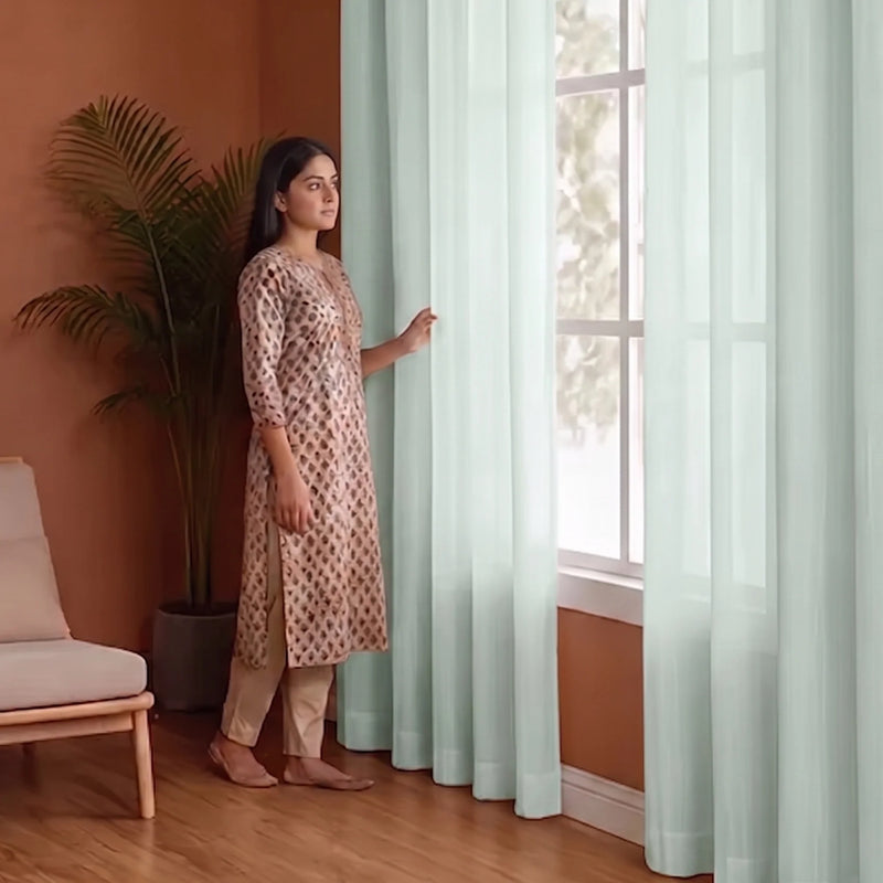 Fort Absolute - Silver Grey Sheer Curtain-3