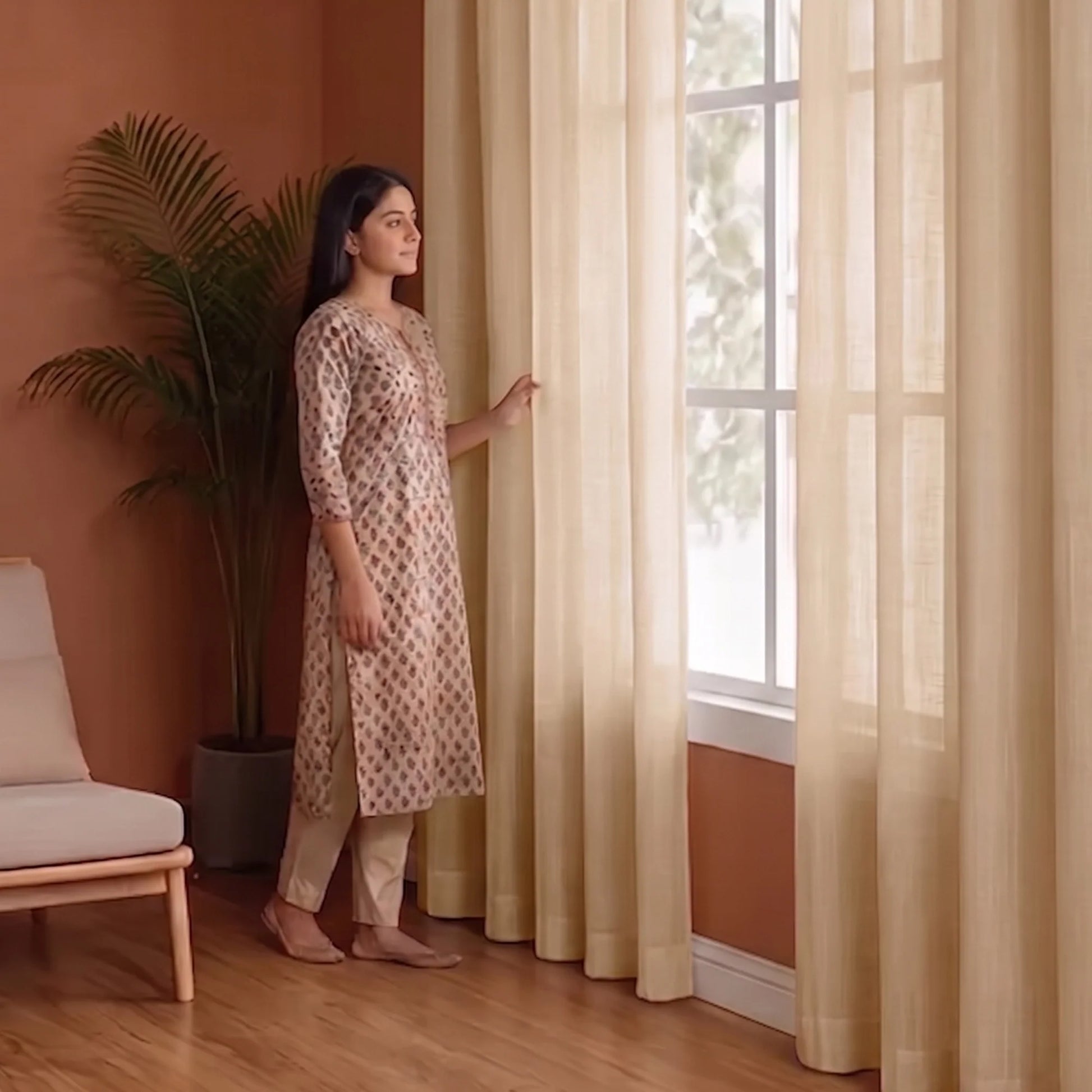 Fort Absolute - Beige Sheer Curtain-3