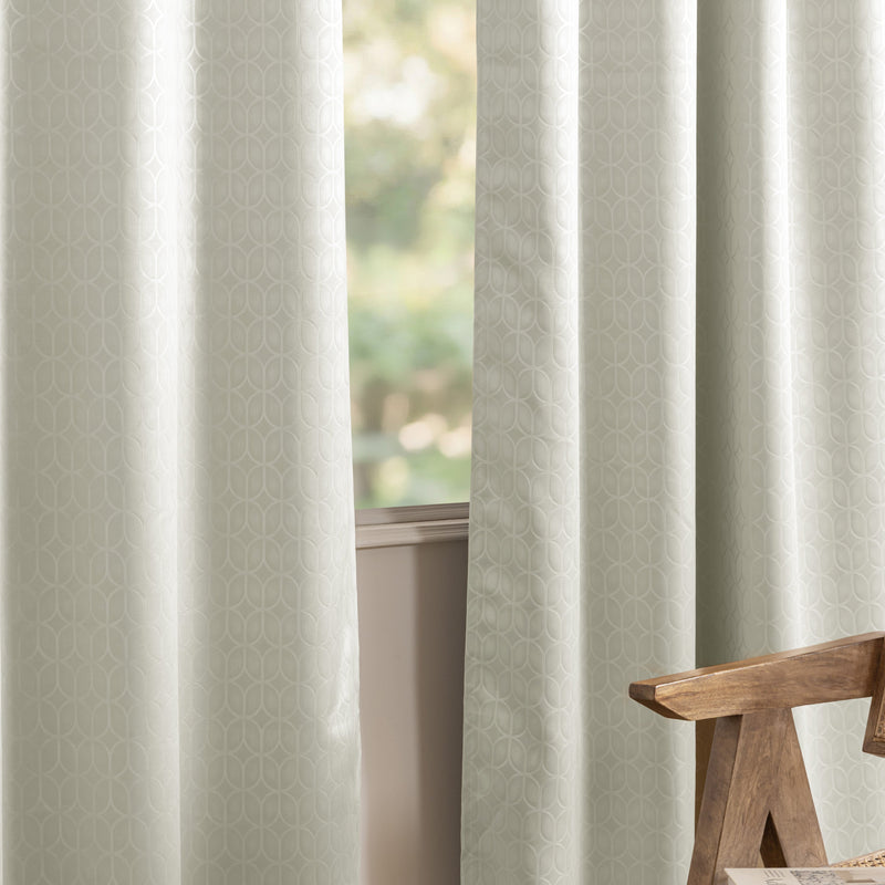 Off White Rod Pocket Solid Curtain-4