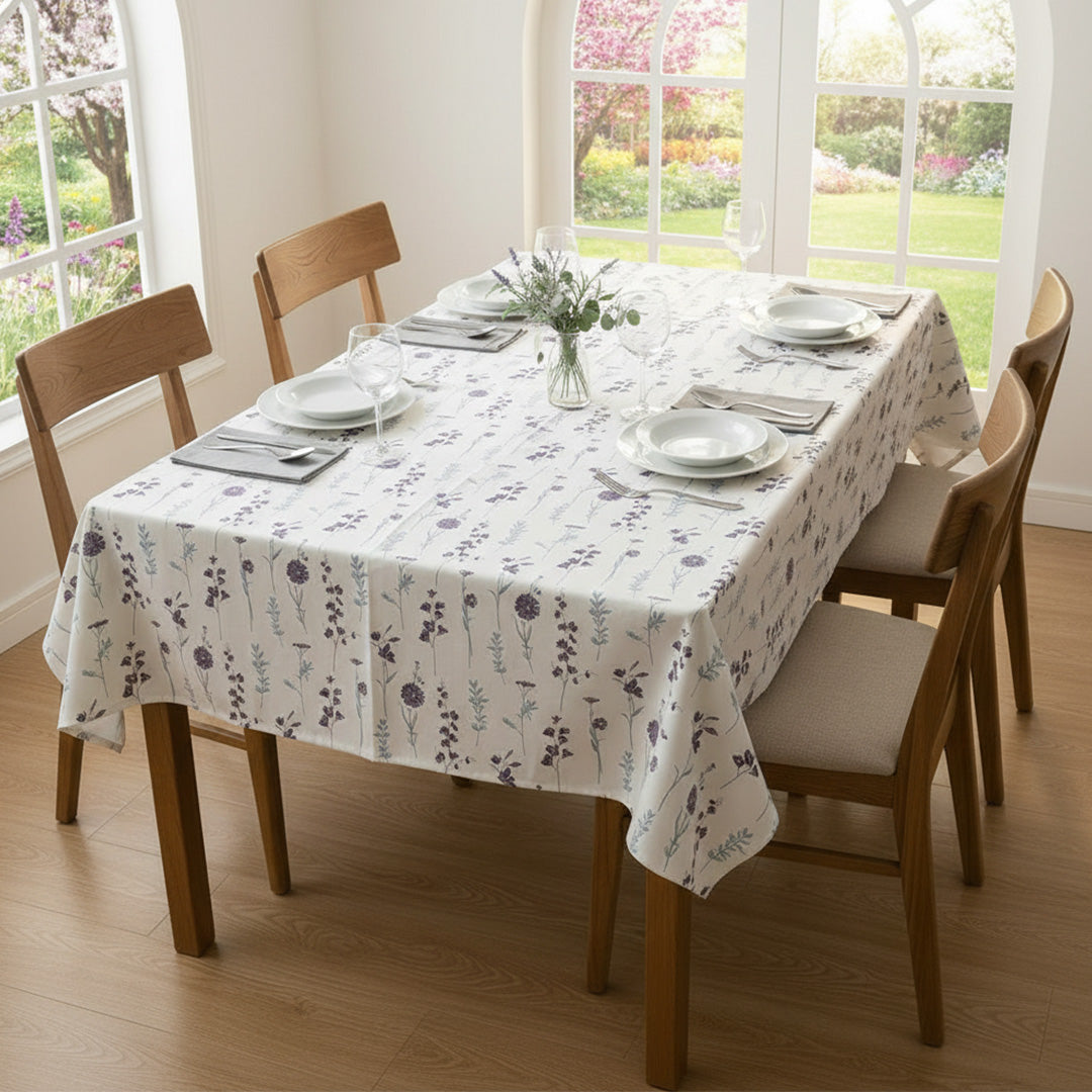 Cotton Premium Dining Table Cover (Blue & Purple)