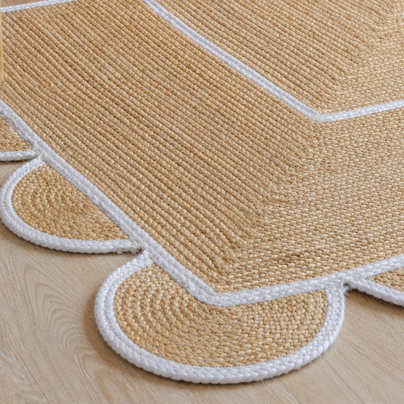 Scalloped Border Jute Area Rug - Rectangular-26