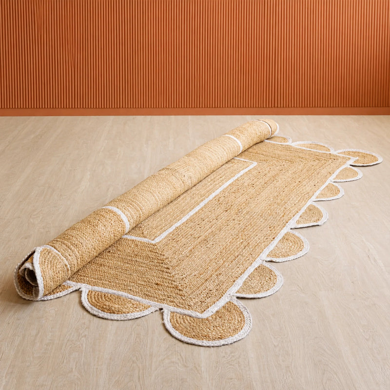 Scalloped Border Jute Area Rug - Rectangular-20
