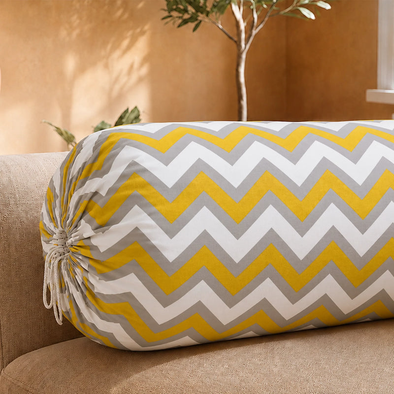 Imprimer Chevron - Printed Bolster Cover (Yellow)-5