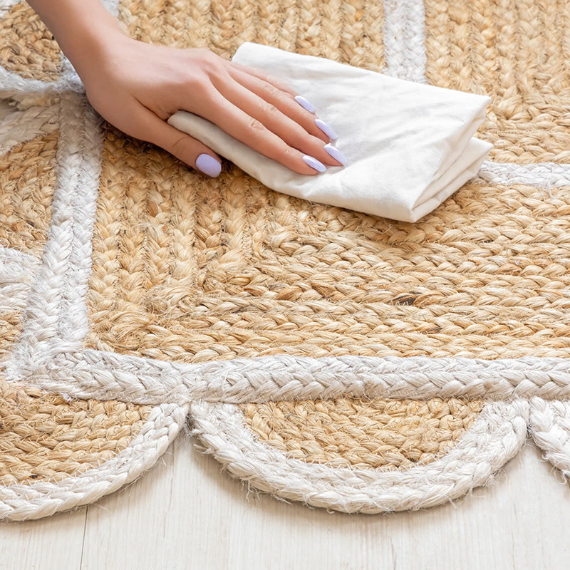 Scalloped Border Jute Area Rug - Rectangular-10