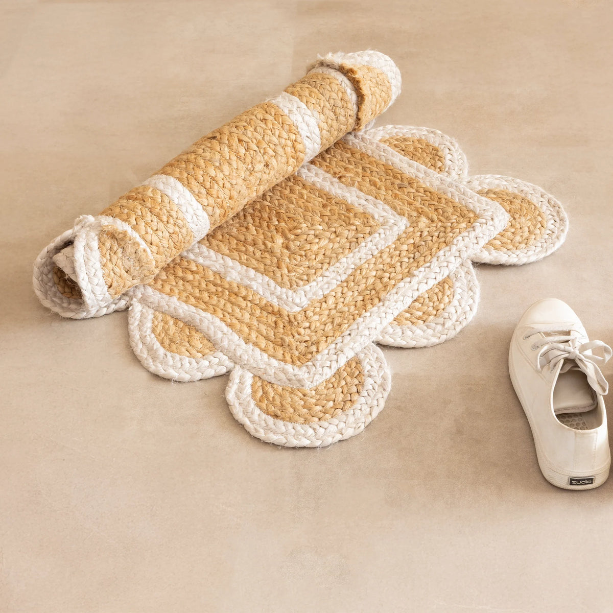 Scalloped Border Jute Area Rug - Rectangular-5