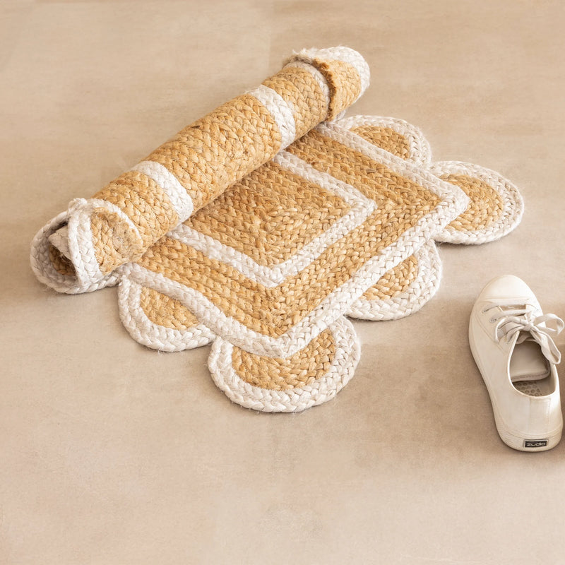 Scalloped Border Jute Area Rug - Rectangular-5