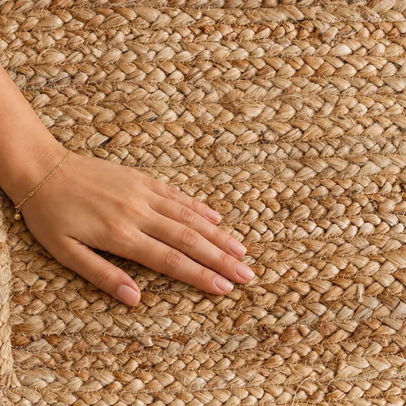 Solid Braided Jute Area Rug - Rectangular-17