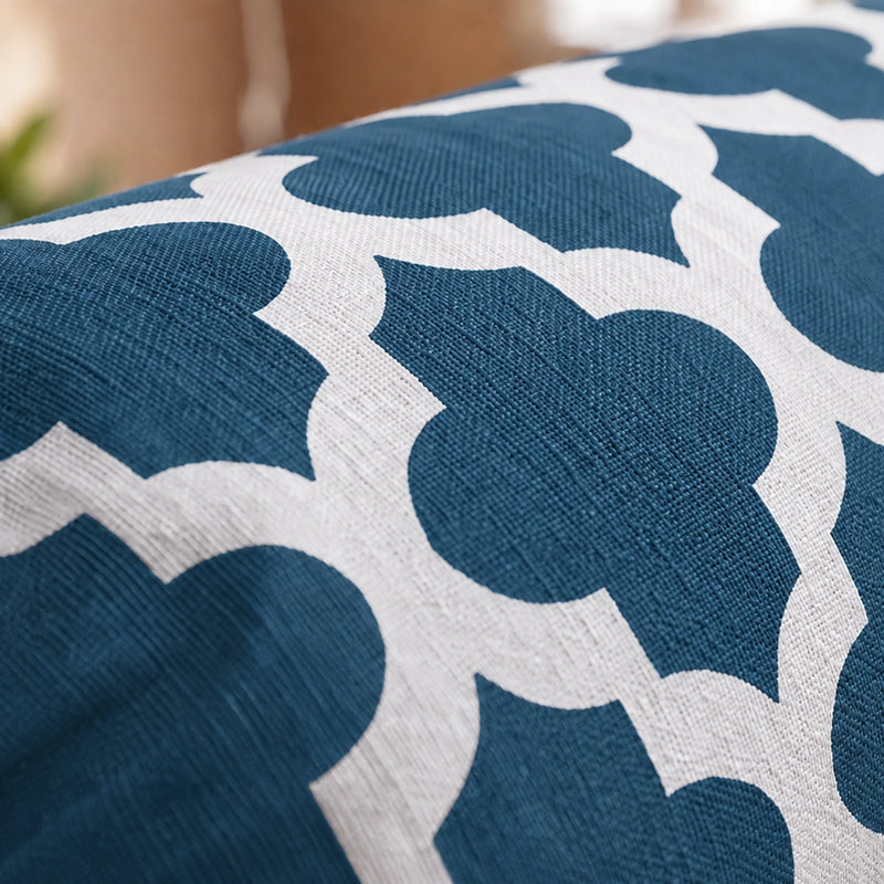 Imprimer Quatrefoil - Printed Bolster Cover (Blue)-5