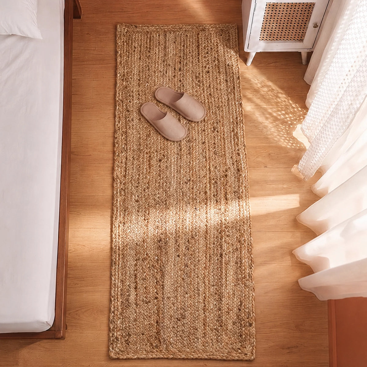 Scalloped Border Jute Area Rug - Rectangular-5