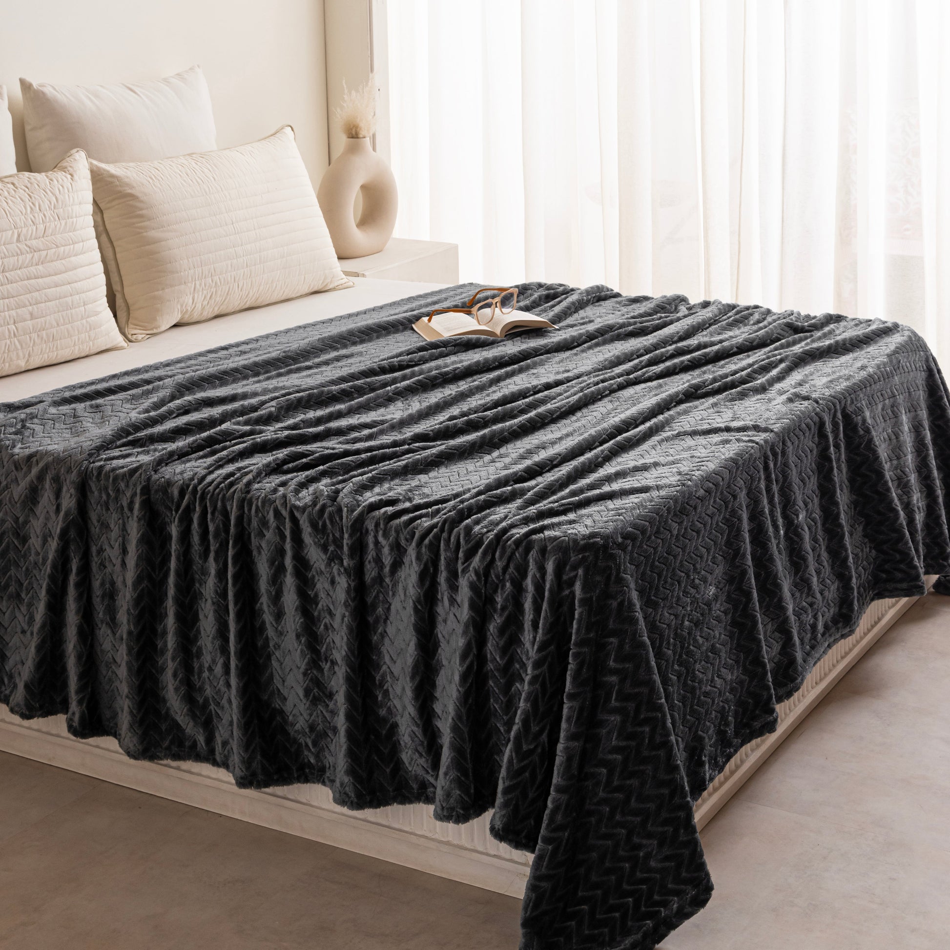 Fort Mellow - Wave Plush Blanket (Grey)-5