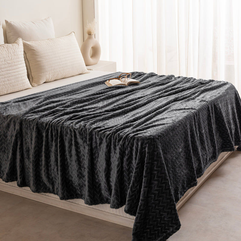Fort Mellow - Wave Plush Blanket (Grey)-5