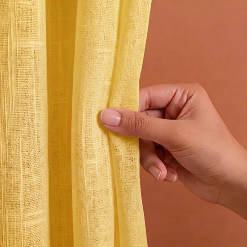 Fort Absolute - Rod Pocket Yellow Sheer Curtain-4
