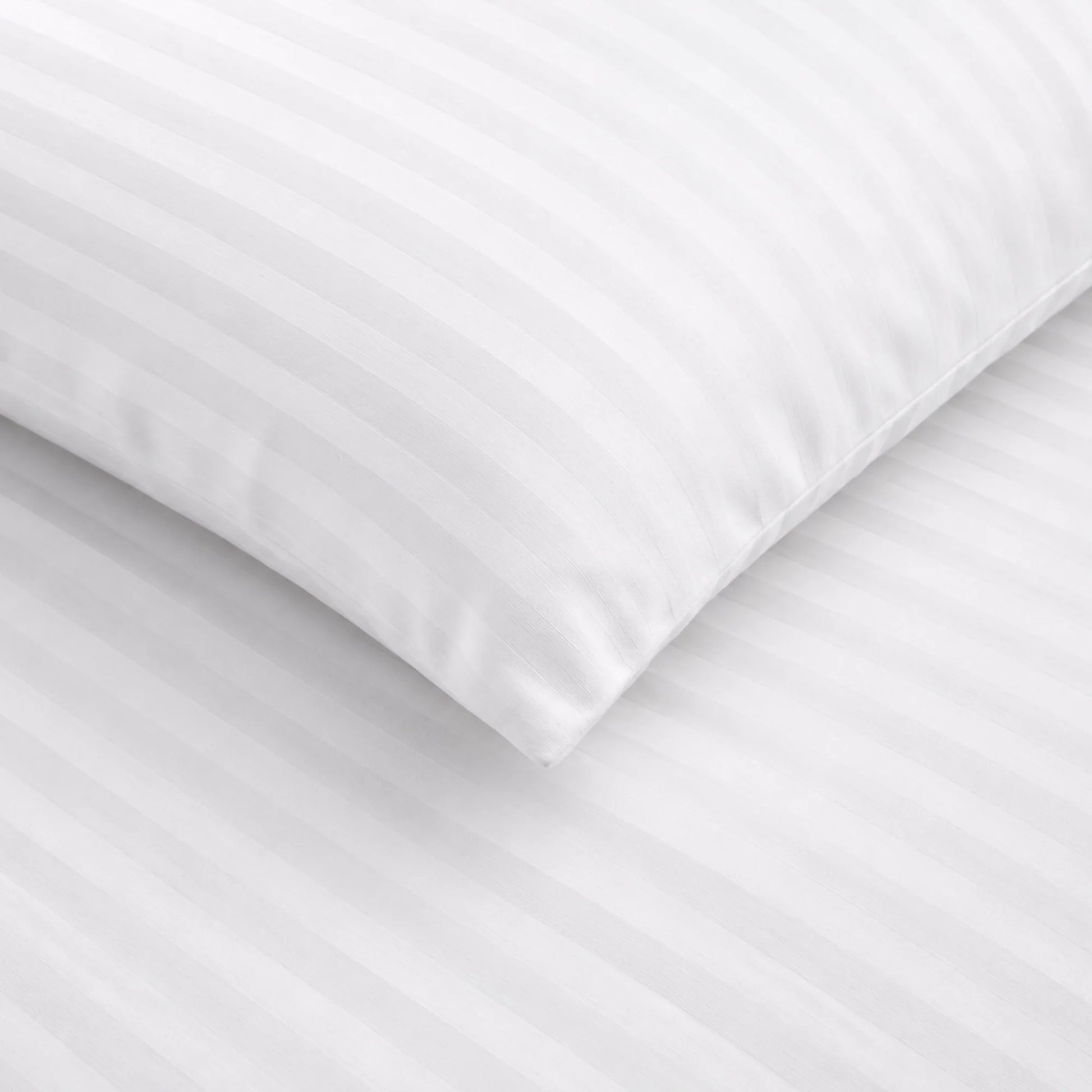 Breton Mellow - Satin Striped Duvet Cover (White)-5