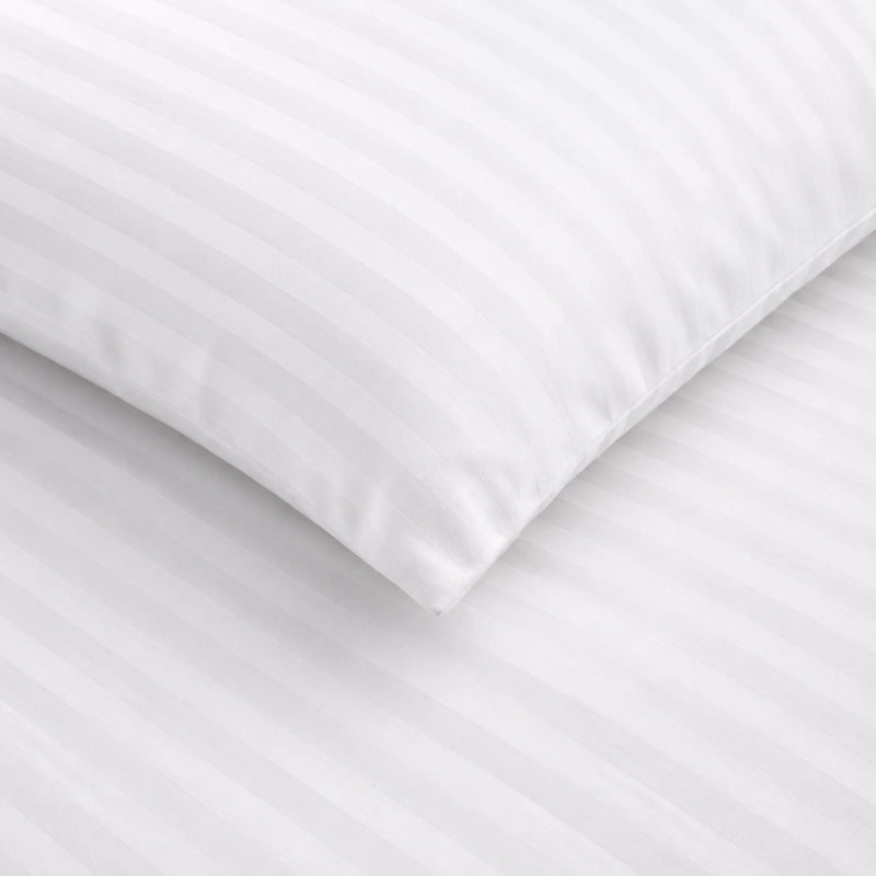 Breton Mellow - Satin Striped Duvet Cover (White)-5