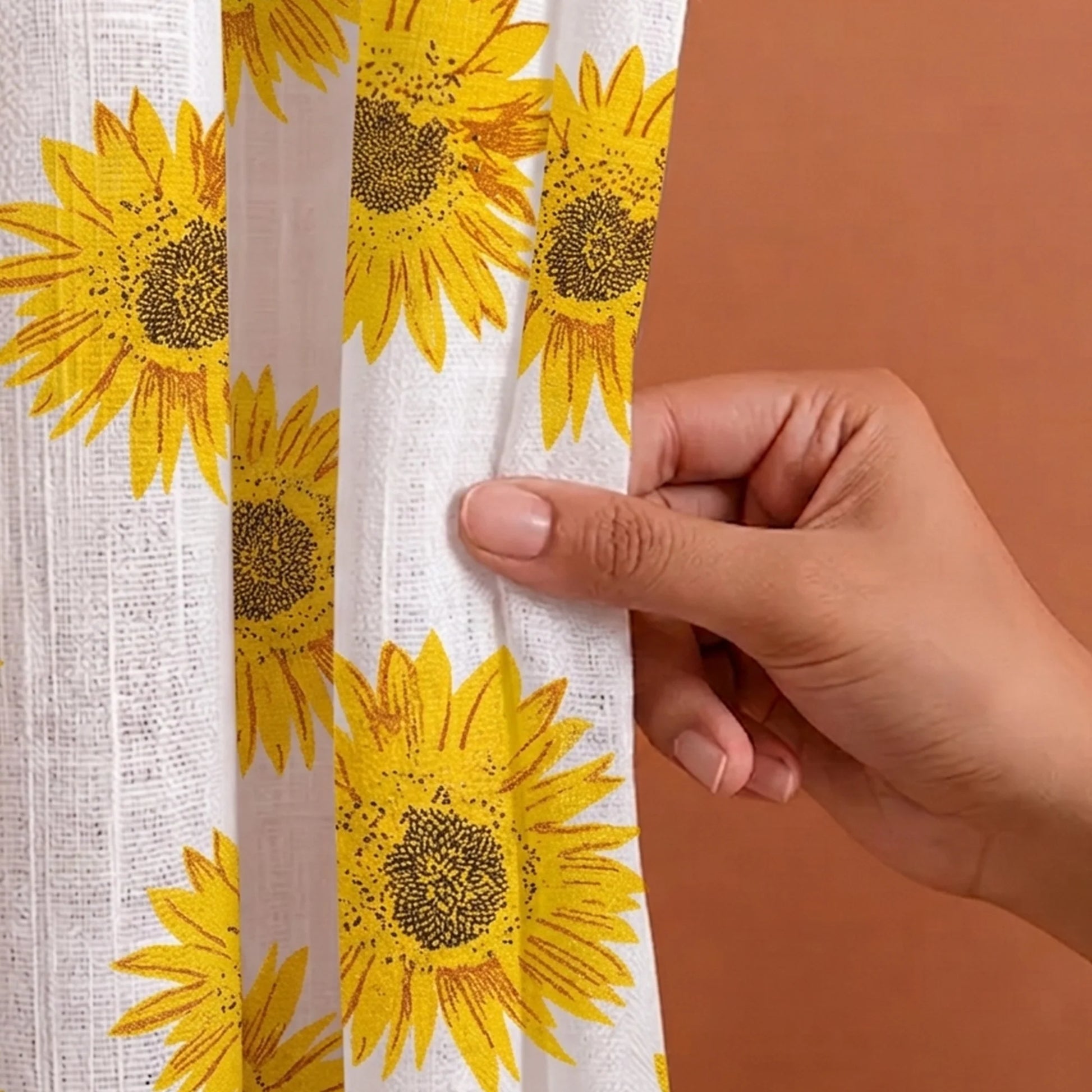 Imprimer Blooming Sunflowers - Printed Rod Pocket Sheer Curtain-4