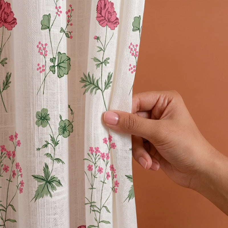Imprimer Rosachic - Floral Printed Sheer Eyelet Curtain-4