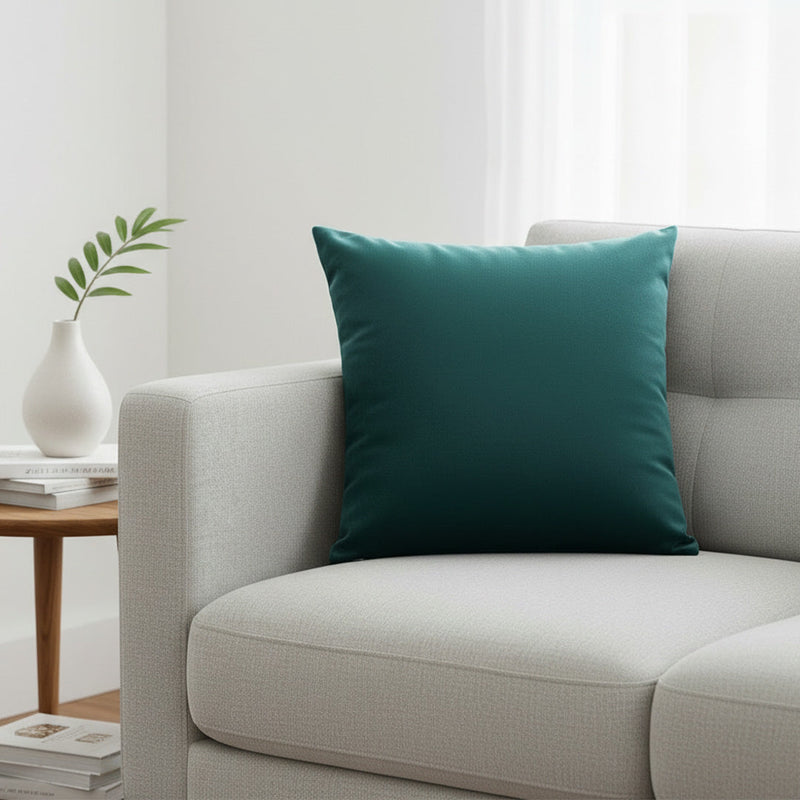 Fort Royal - Velvet Solid Dye Cushion Cover (Rama Green)-1