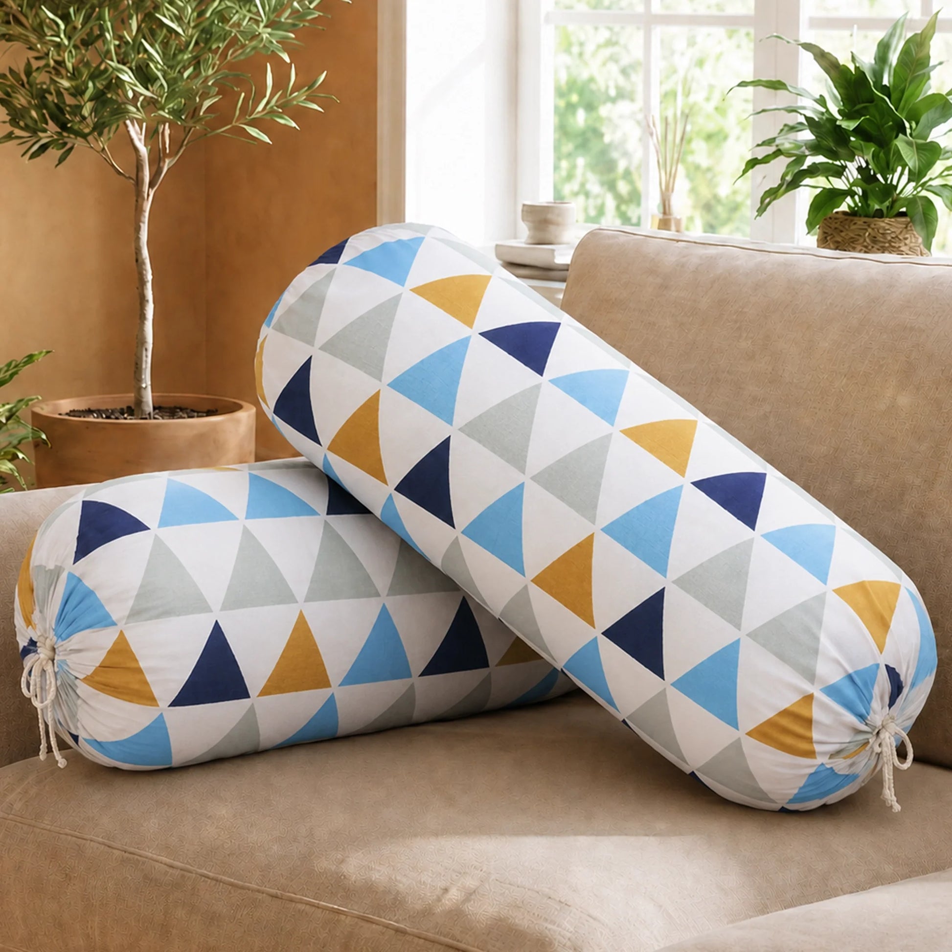 Imprimer Diamond - Printed Bolster Cover (Multicolor)-1