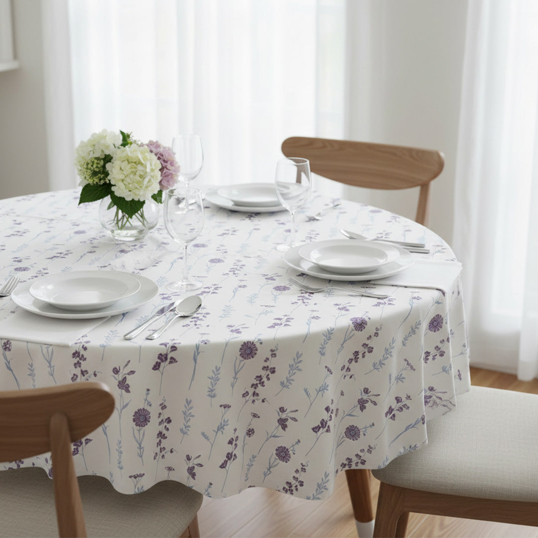 Cotton Premium Dining Table Cover (Blue & Purple)-9