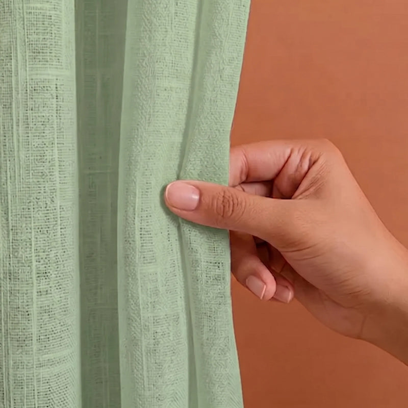 Fort Absolute - Rod Pocket Mint Green Sheer Curtain-4