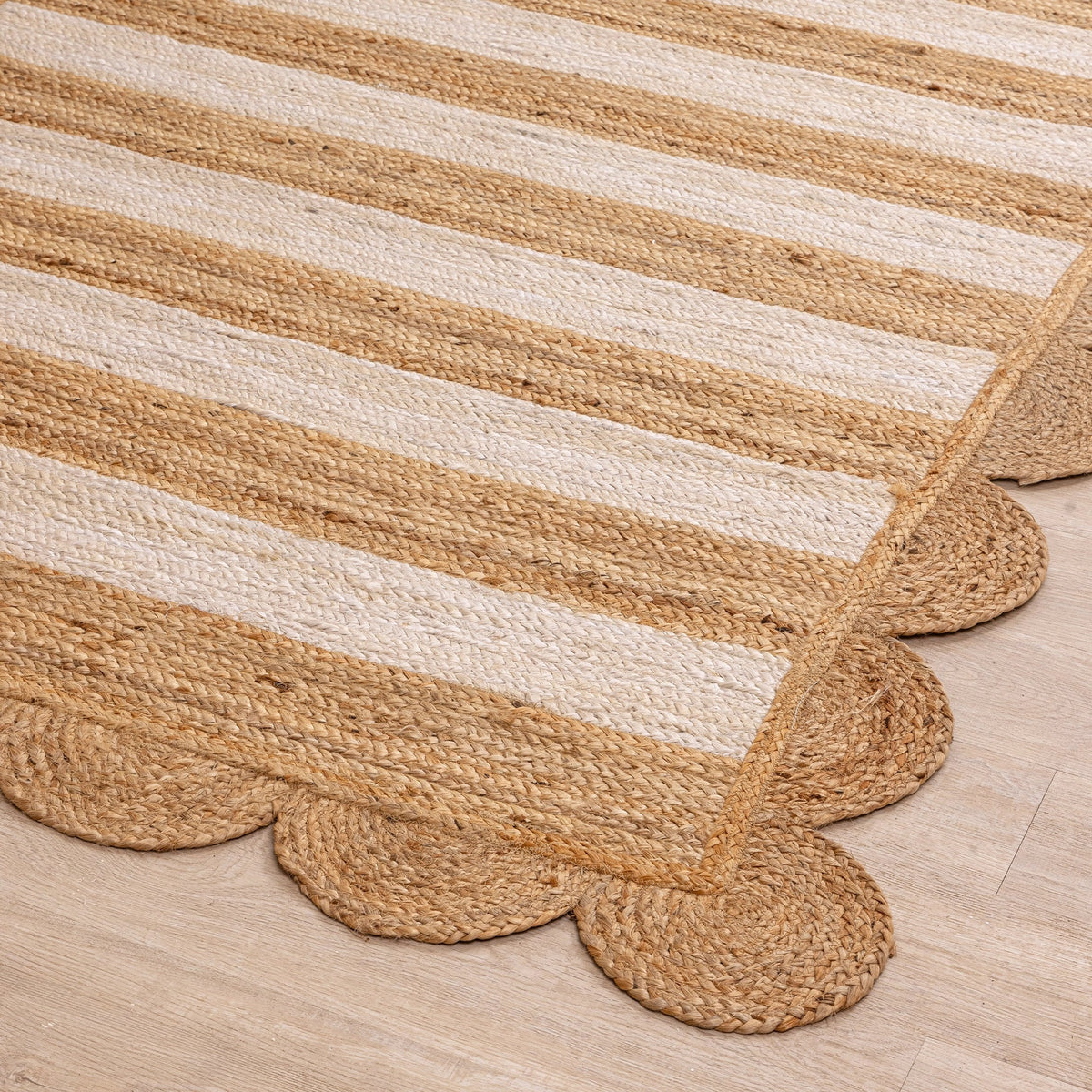 Scalloped Stripe Jute Area Rug - Rectangular-31