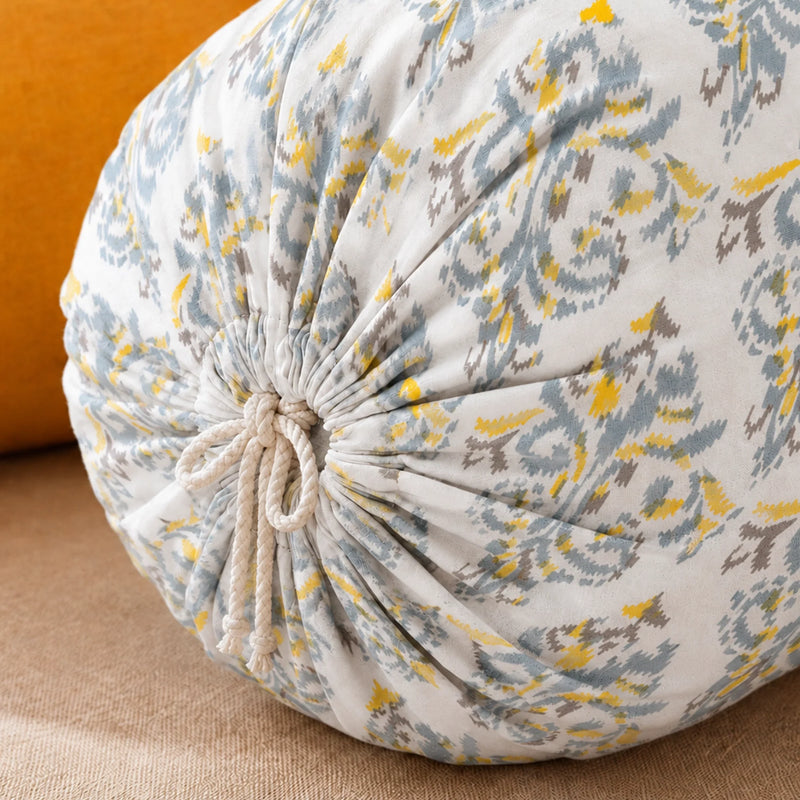 Imprimer Ikat - Printed Bolster Cover (Yellow)-6