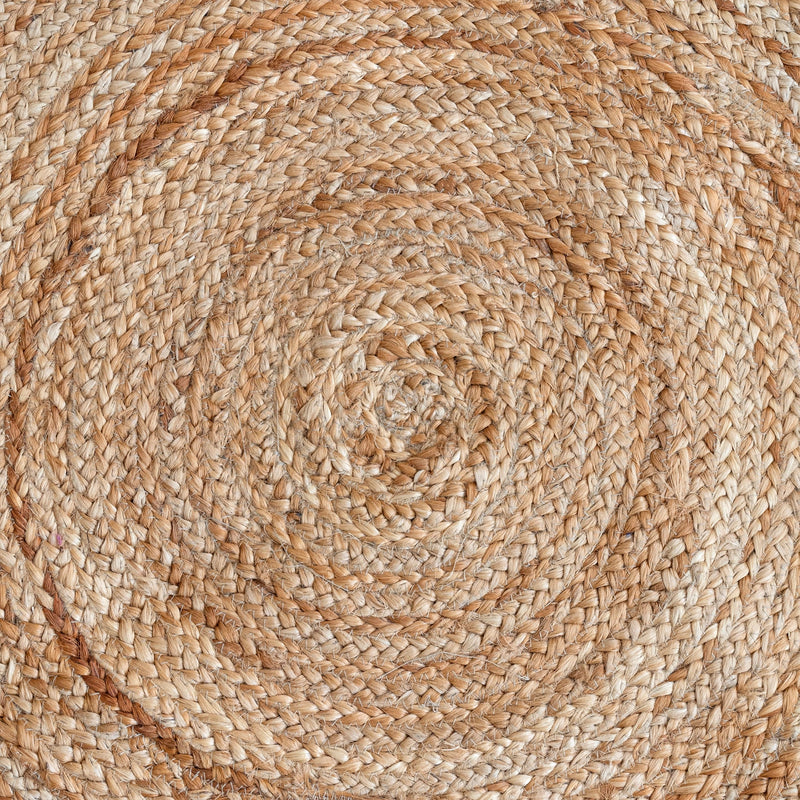 Solid Braided Jute Area Rug - Round-11