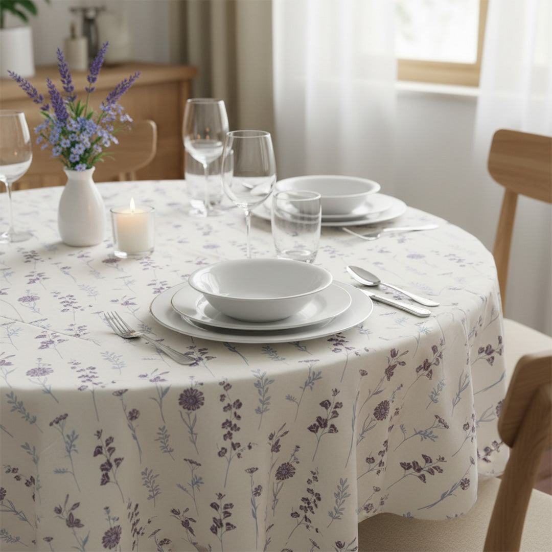 Cotton Premium Dining Table Cover (Blue & Purple)-7