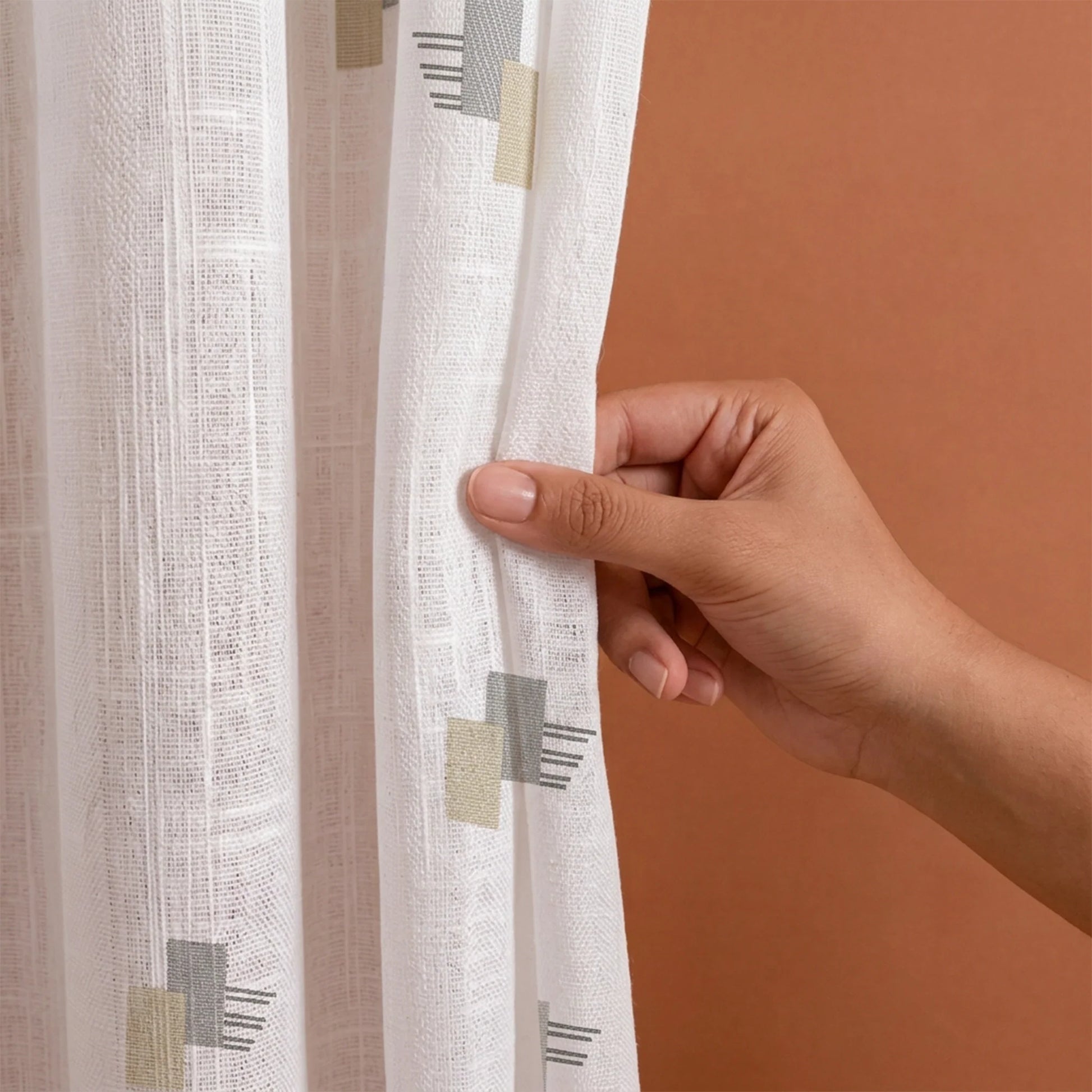 Imprimer Modern Mosaic - Sheer Curtain Rod Pocket-6