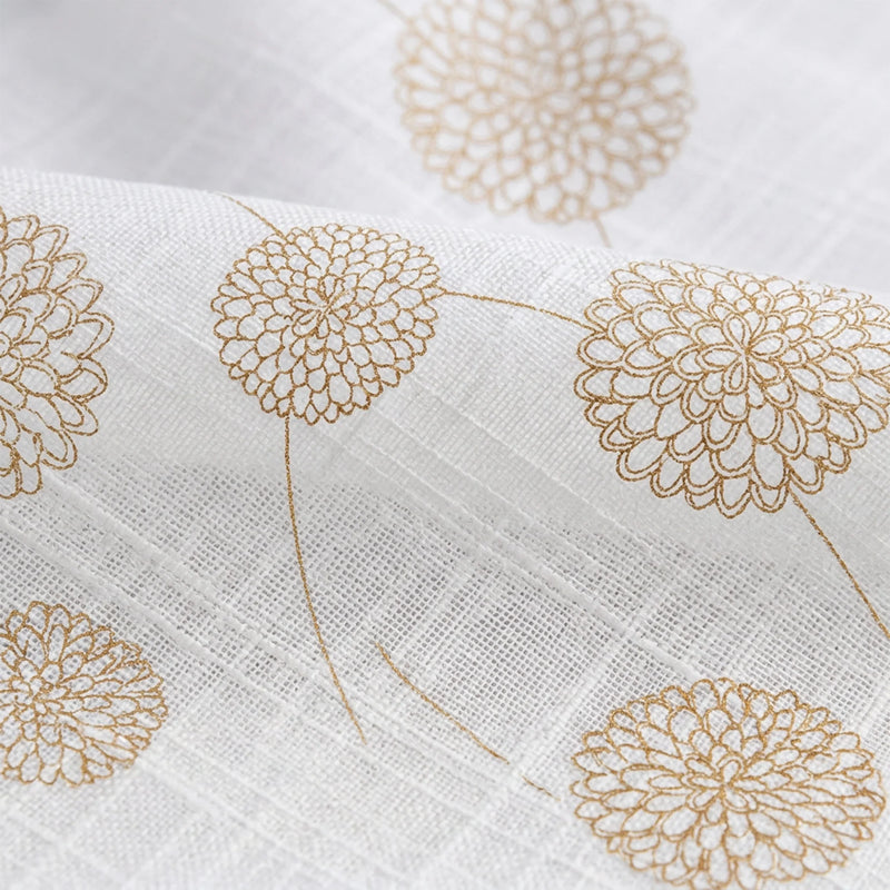 Imprimer Gold Dandelions - Eyelet Printed Sheer Curtain-6