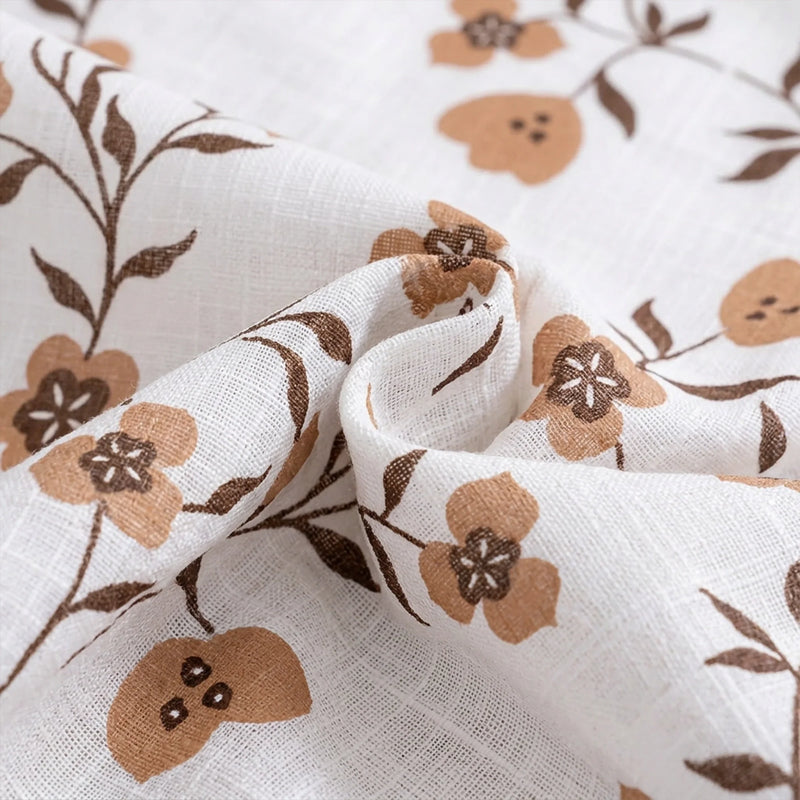 White Floral Velora Wines Eyelet Printed Sheer Curtain-6