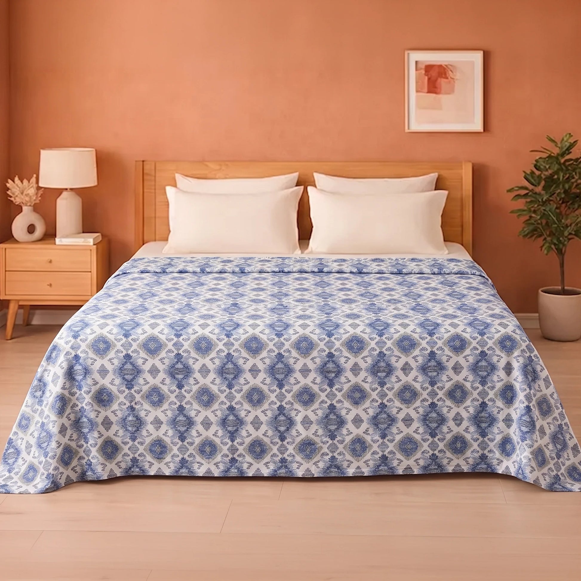 Imprimer Haze - Printed Dohar (Blue & White)-6
