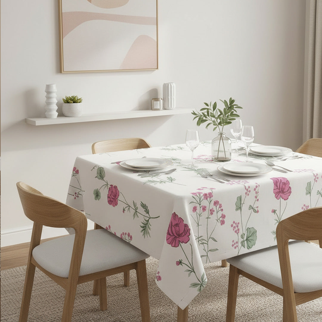 Cotton Floral Dining Table Cover ( Multicolor)-15
