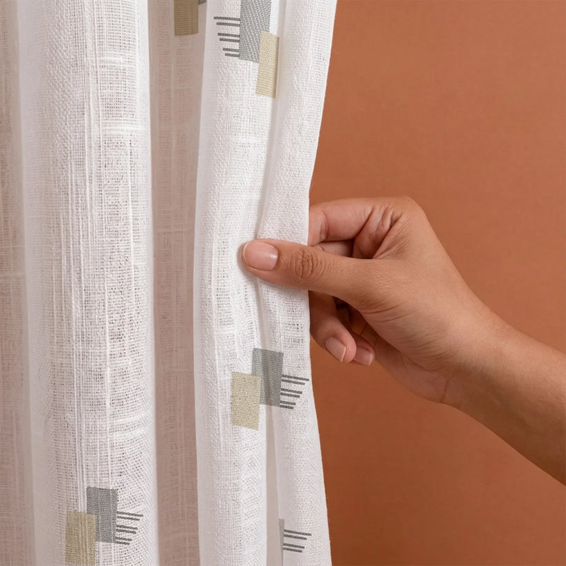 Imprimer Modern Mosaic - Sheer Curtain-6