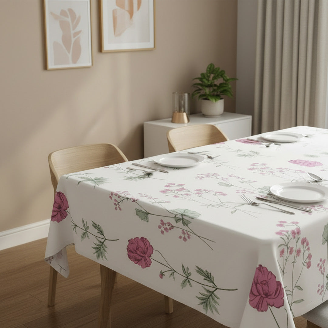 Cotton Floral Dining Table Cover ( Multicolor)-3