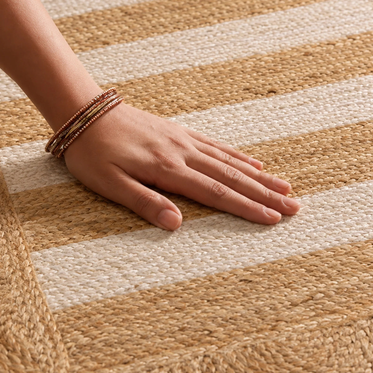 Scalloped Stripe Jute Area Rug - Rectangular-18
