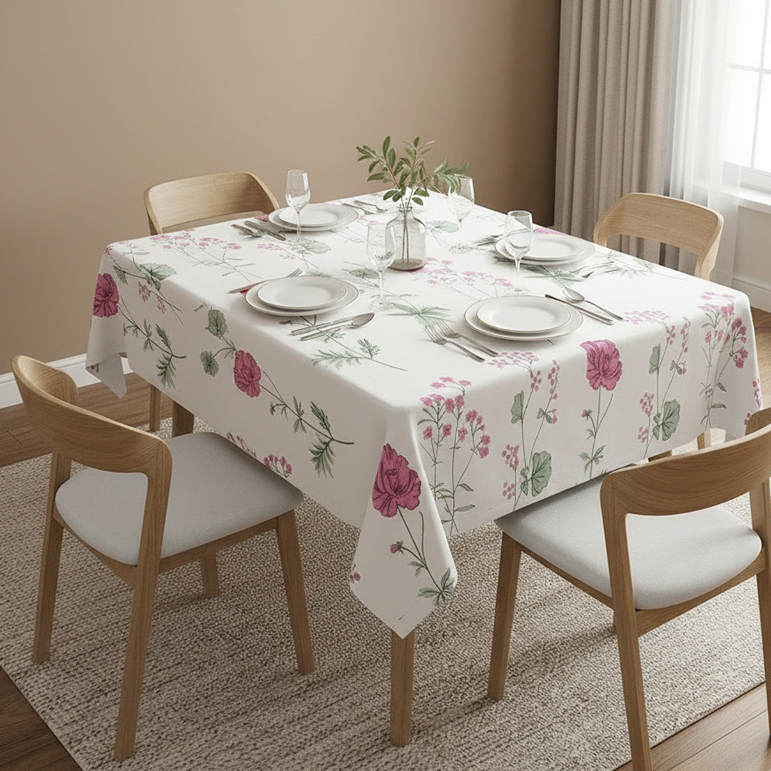 Cotton Floral Dining Table Cover ( Multicolor)-11