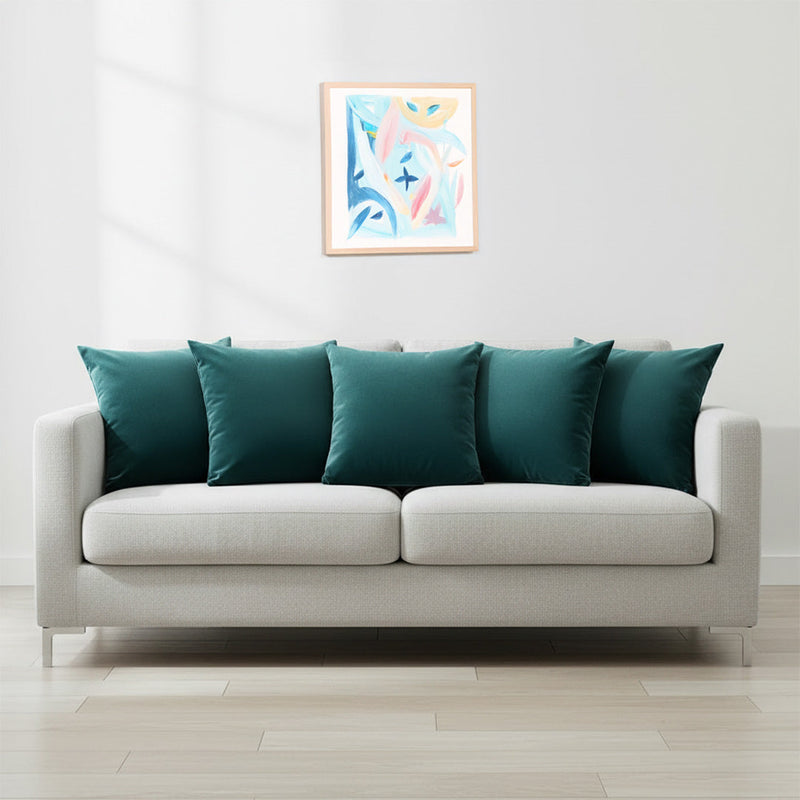 Fort Royal - Velvet Solid Dye Cushion Cover (Rama Green)-3