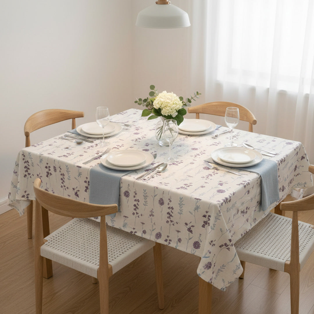 Cotton Premium Dining Table Cover (Blue & Purple)-14