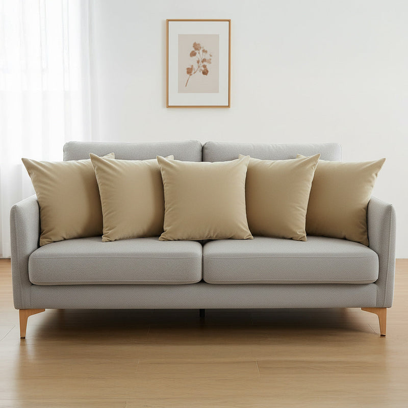 Fort Royal - Velvet Solid Dye Cushion Cover (Beige)-4