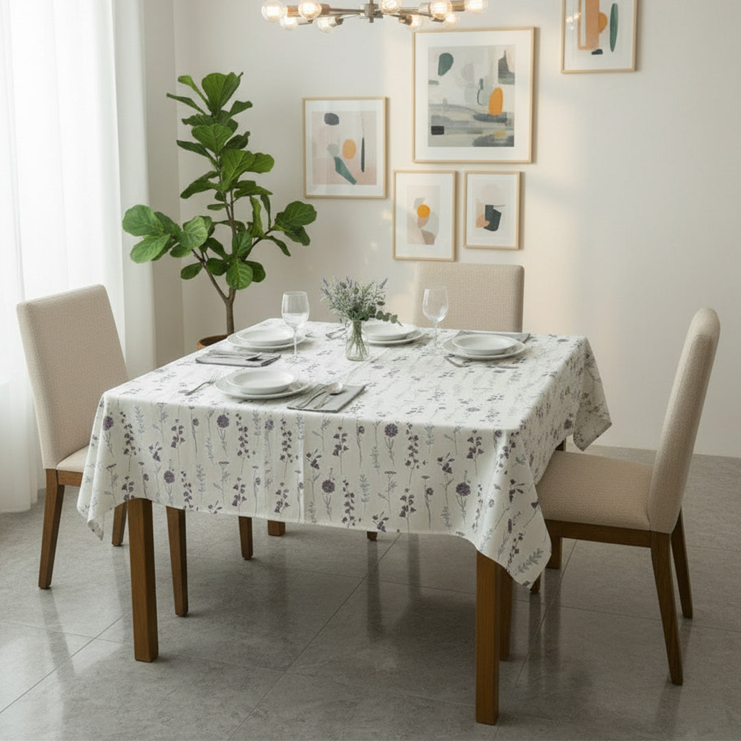 Cotton Premium Dining Table Cover (Blue & Purple)-15