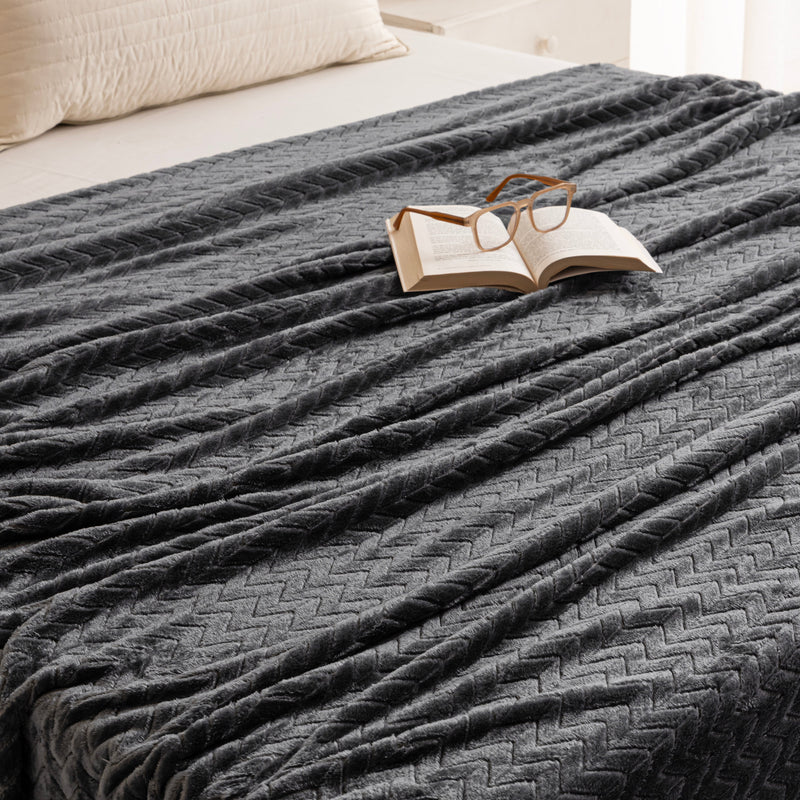 Fort Mellow - Wave Plush Blanket (Grey)-2